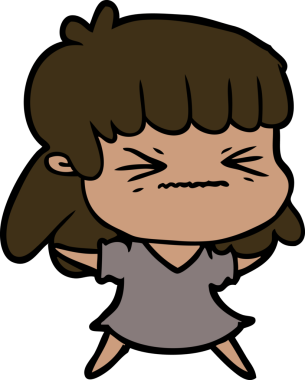 Bir insan tarafından çizilmiş karikatür kadın.