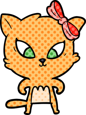 Bir insan tarafından çizilmiş çizgi film kedisi.