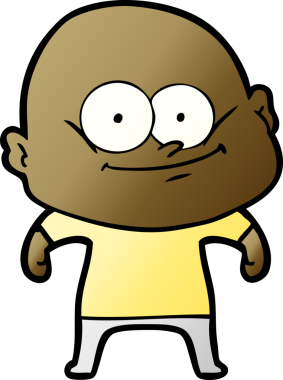 Bir insan tarafından çizilmiş kel bir adam.