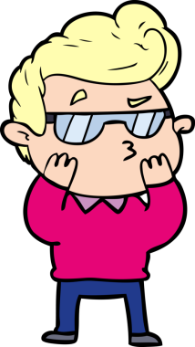 Bir insan tarafından çizilmiş havalı bir çizgi film.