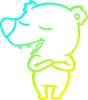 Bir insan tarafından çizilmiş kutup ayısının soğuk çizgi çizimi.