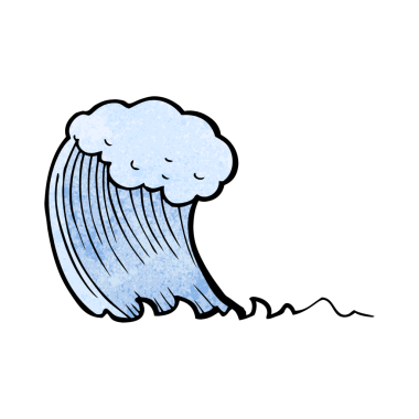 Bir insan tarafından çizilmiş çizgi film dalgası.