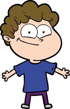 Bir insan tarafından çizilmiş mutlu bir adam.