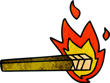 Bir insan tarafından çizilmiş el çizimi garip çizgi film meşalesi.