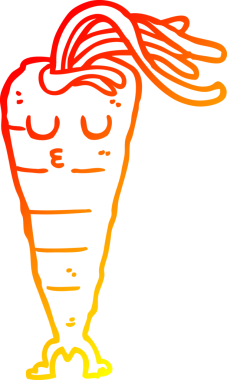 Bir insan tarafından çizilmiş bir havucun sıcak çizgi çizimi