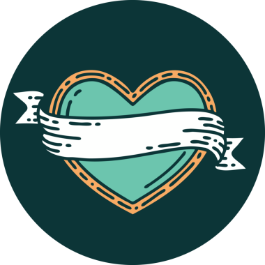 Bir insan tarafından çizilmiş kalp ve bayrağın ikonik dövme şekli