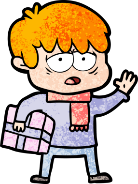 Bir insan tarafından çizilmiş bitkin çocuk çizgi filmi.