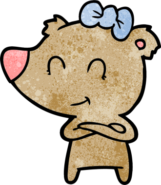 Bir insan tarafından çizilmiş dişi ayı çizgi filmi.