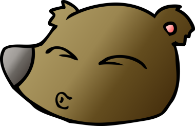 Bir insan tarafından çizilmiş bir ayı yüzü.