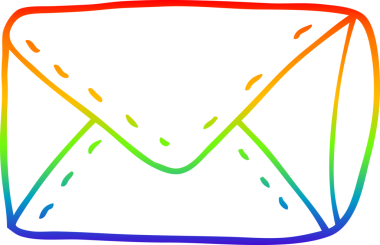 gökkuşağı gradyan çizgi çizimi bir insan tarafından çizilmiş bir zarf