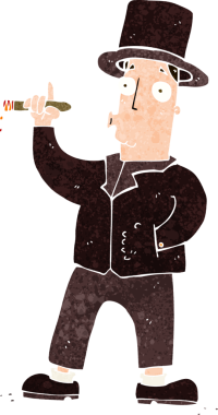 Bir insan tarafından çizilmiş sigara içen beyefendi.