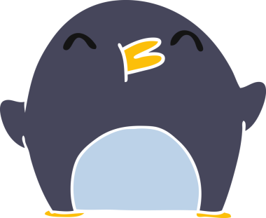 Bir insan tarafından çizilmiş kawaii pengueni.