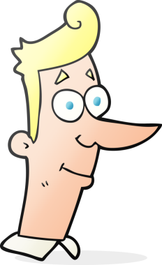 Bir insan tarafından çizilmiş serbest çizim, gülen adam.