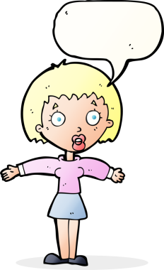 Bir insan tarafından çizilmiş konuşma balonuyla şok olmuş bir karikatür.