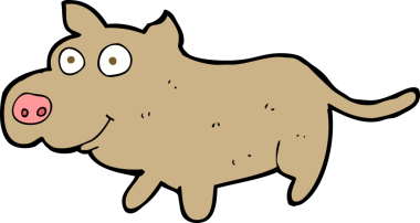 Bir insan tarafından çizilmiş mutlu küçük bir köpek.