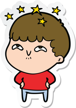 Bir insan tarafından çizilmiş bir karikatür çıkartması.