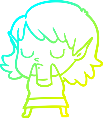 Bir insan tarafından çizilmiş soğuk gradyan çizgi çizimi.