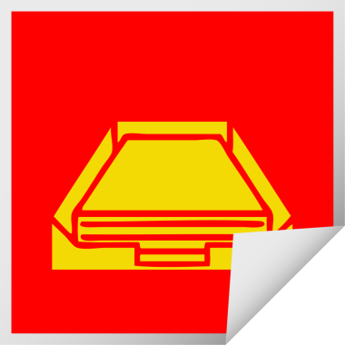 Bir insanın çizdiği posta kutusunun kare soyma etiketi.