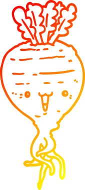 Bir insan tarafından çizilmiş bir şalgamın sıcak çizgi çizimi