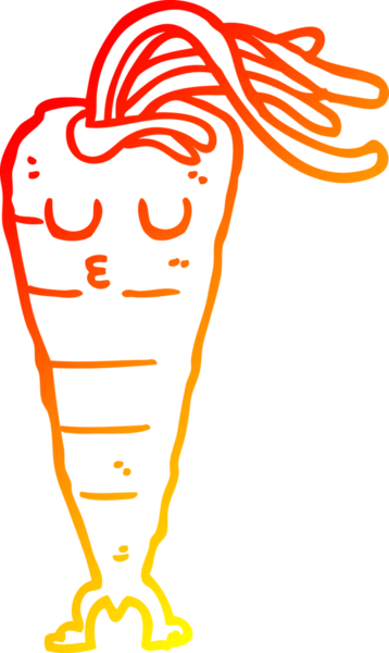 Bir insan tarafından çizilmiş bir havucun sıcak çizgi çizimi