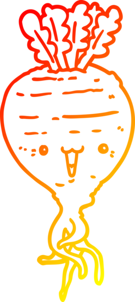 Bir insan tarafından çizilmiş bir şalgamın sıcak çizgi çizimi