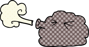 Çizgi film karalama bulutu bir insan tarafından çizilen fırtınayı emiyor