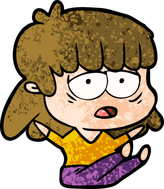 Bir insan tarafından çizilmiş yorgun bir kadın.