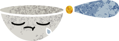 Bir insan tarafından çizilmiş bir ölçüm kaşığının retro çizim tarzı karikatürü