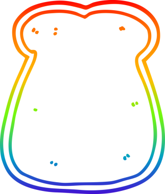 gökkuşağı gradyan çizgisi bir insan tarafından çizilmiş bir ekmek karikatürü