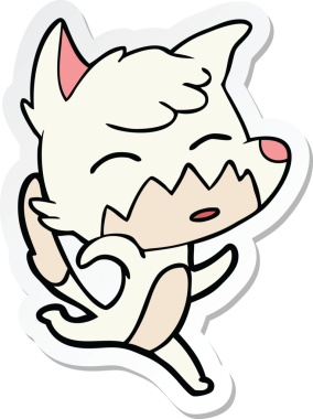 Bir insan tarafından çizilmiş bir tilkinin çıkartması.