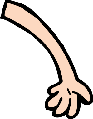 Bir insan tarafından çizilmiş çizgi film kolu