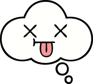 Bir insan tarafından çizilmiş güzel bir düşünce balonu karikatürü.