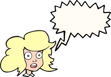 Serbest konuşma balonu karikatürü bir insan tarafından çizilmiş bir kadın yüzü.