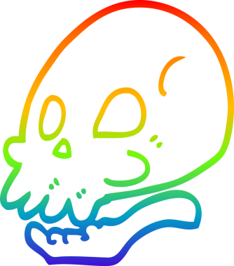 gökkuşağı gradyan çizgi çizimi bir insan tarafından çizilmiş bir kafatası