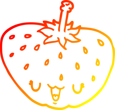 Bir insan tarafından çizilmiş bir çileğin sıcak gradyan çizimi