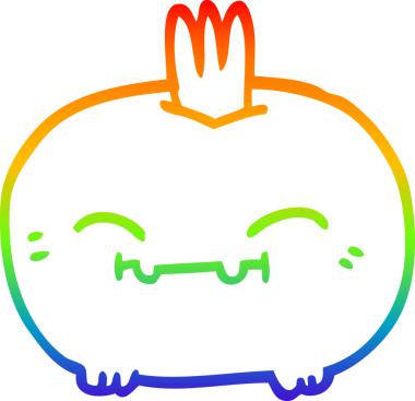 gökkuşağı gradyan çizgi çizimi bir insan tarafından çizilmiş mutlu kök sebze