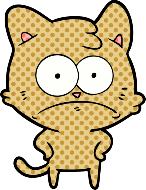 bir insan tarafından çizilmiş sinirli bir kedi.