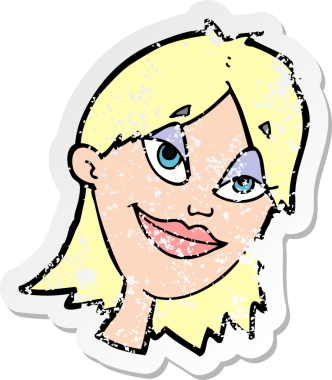 Bir insan tarafından çizilmiş mutlu bir karikatürün gerilimli yapıştırması.