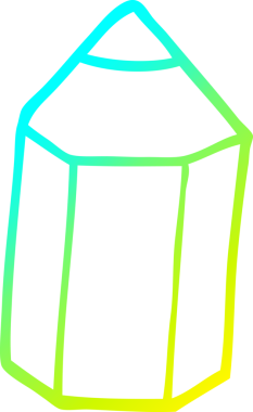 Bir insan tarafından çizilmiş karikatür renkli bir kalemin soğuk gradyan çizimi