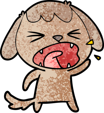 Bir insan tarafından çizilmiş şirin bir köpek havlaması.