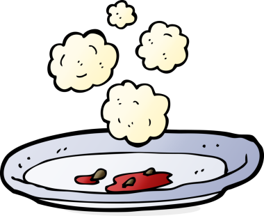 Bir insan tarafından çizilmiş boş yemek tabağı.