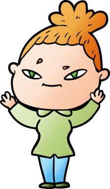 Bir insan tarafından çizilmiş karikatür kadın.