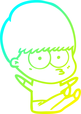 Bir insan tarafından çizilmiş gergin bir çizgi film çocuğu çizimi.