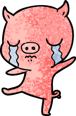 Bir insan tarafından çizilmiş domuz ağlaması.