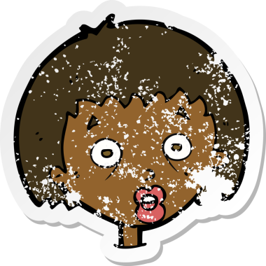 Bir insan tarafından çizilmiş bir karikatürün gerilimli çıkartması.