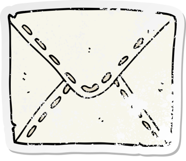 Bir insan tarafından çizilmiş karikatür çıkartması.