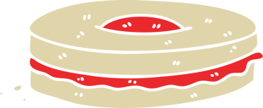 Bir insan tarafından çizilmiş tuhaf çizgi film reçelli bisküvi.