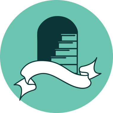 bir insan tarafından çizilen adımlara kapı aralığı ile dövme biçimi simgesi