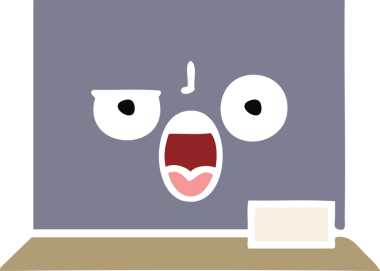 Bir insan tarafından çizilmiş düz renk retro karikatürü