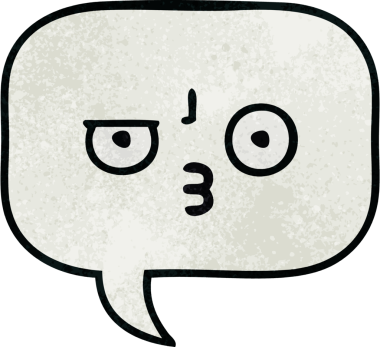 Bir insan tarafından çizilmiş bir konuşma baloncuğunun retro grunge doku karikatürü